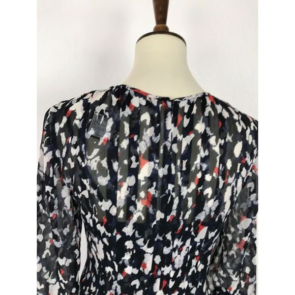 Club Monaco Delaynee Silk Sheer Pleated Dress - Picture 6 of 8